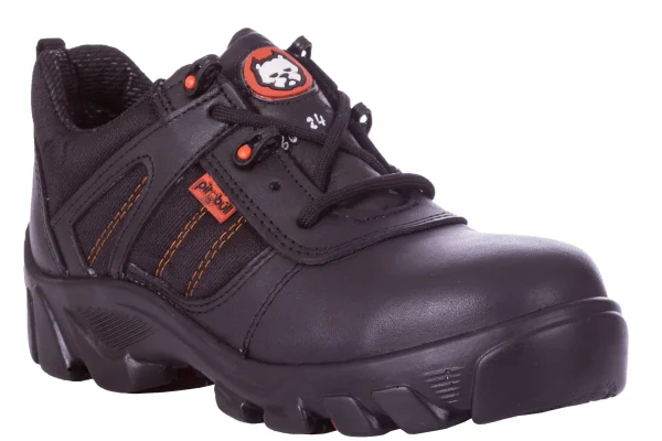 Pitbull 1023 Zapato Choclo Flor Entera Negra Suela PU Hilo Naranja (Par)