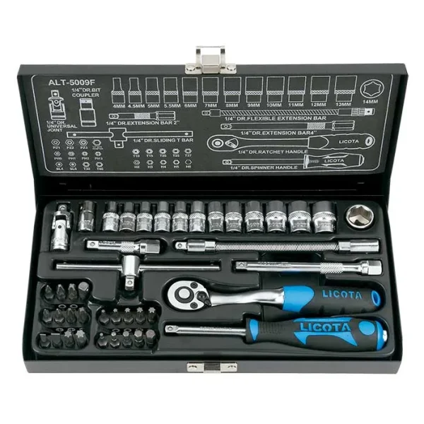 Estuche metálico 1/4” 43 piezas