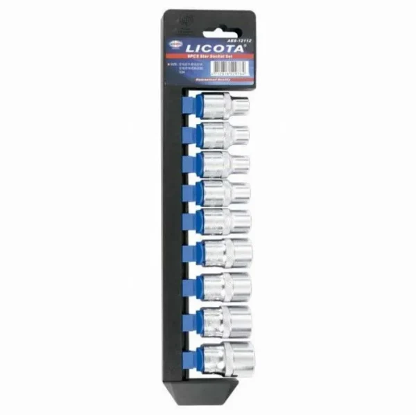Vasos cortos Torx 1/2” 9 piezas