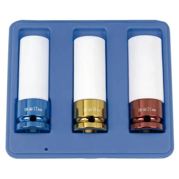 Estuche 3 vasos de impacto aluminio 1/2″
