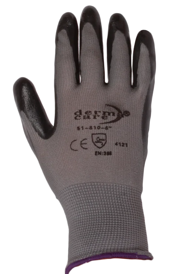 Derma Care 51-810 Nylon Palma de Nitrilo Espumado (Par)