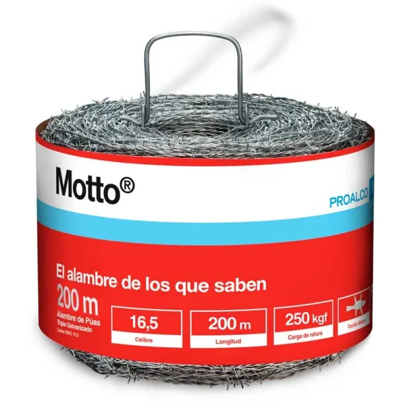 Alambre De Puas Motto 16.5 X 200 Mts.