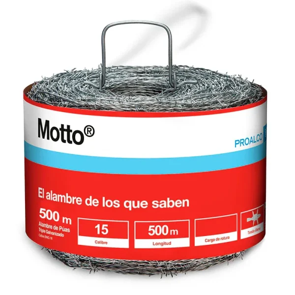 Alambre De Puas Motto 15 X 500 Mts..