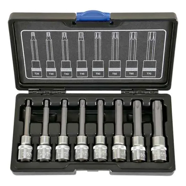 Vasos + punta 1/2” Torx (100 mmL) 8 piezas