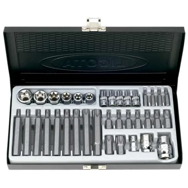 Juego de puntas 10 mm + vasos Torx 36 piezas