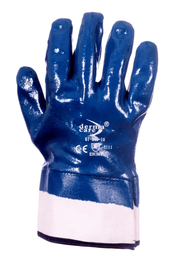 Derma Care 67-805 Guante de Algodón con Nitrilo con Puño de Seguridad Extra Pesado (Par)