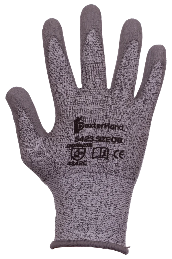 Dexterhand 5423 Guante Resistente al Corte DE HPPE con Recubrimiento PU Gris (Par)