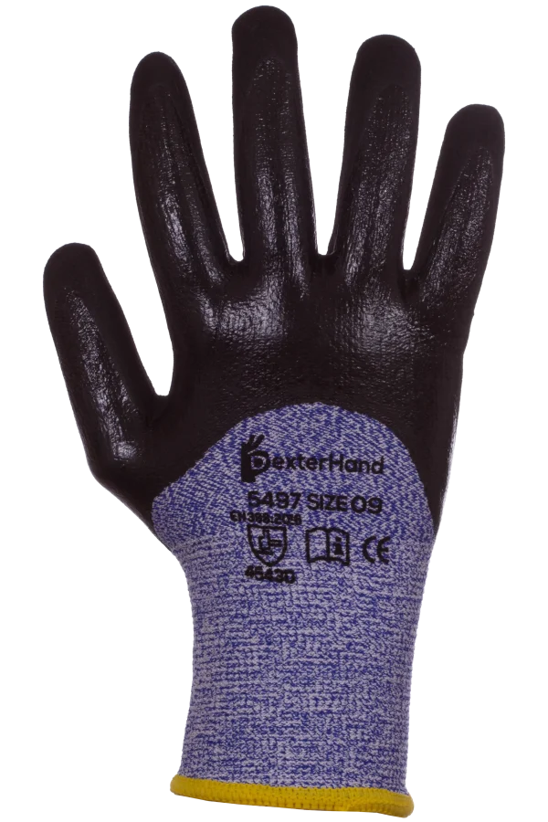 Dexterhand 5497 Guante Resistente Al Corte Base HDPE Recubierto En Nitrilo Negro (Par)