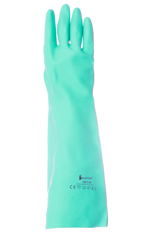 Dexterhand 718CV Guante Nitrilo 18" Largo, 22mil de Espesor  (Par)