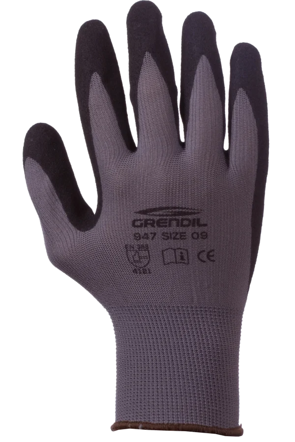 Grendil 947 Guante de Nylon con Recubrimiento Arenado de Nitrilo (Par)