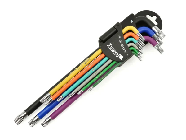 Juego 9 llaves Torx extra largas colores