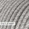 Base múltiple con cable textil Lino Natural Gris CLRN02 y clavija Schuko con anillo confort - Imagen 8