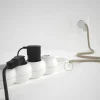 Base múltiple con cable textil Lino Natural Neutro CLRN01 y clavija Schuko con anillo confort - Imagen 6