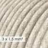 Base múltiple con cable textil Lino Natural Neutro CLRN01 y clavija Schuko con anillo confort - Imagen 8