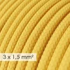 Base multi enchufe schuko con cable textil efecto seda Amarillo CLRM10 - Imagen 8