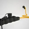 Base multi enchufe schuko con cable textil efecto seda Amarillo CLRM10 - Imagen 3