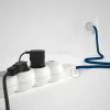 Base multi enchufe schuko con cable textil efecto seda Azul CLRM12 - Imagen 6