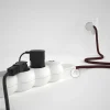 Base multi enchufe schuko con cable textil efecto seda Burdeos - Imagen 6