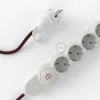 Base multi enchufe schuko con cable textil efecto seda Burdeos - Imagen 7