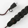 Base multi enchufe schuko con cable textil efecto seda Burdeos - Imagen 4