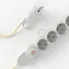 Base multi enchufe schuko con cable textil efecto seda Marfil CLRM00 - Imagen 7