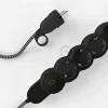 Base múltiple con cable textil efecto seda Negro zig zag CLRZ04 - Imagen 4