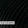 Base múltiple con cable textil efecto seda Negro CLRM04 y clavija Schuko con anillo confort - Imagen 8