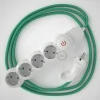 Base multi enchufe schuko con cable textil efecto seda Ópalo CLRH69 - Imagen 5