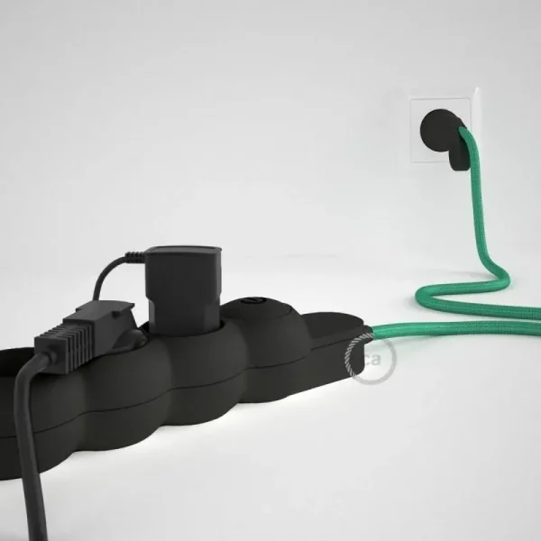 Base multi enchufe schuko con cable textil efecto seda Ópalo CLRH69