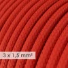 Base multi enchufe schuko con cable textil efecto seda Rojo CLRM09 - Imagen 8