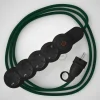 Base multi enchufe schuko con cable textil efecto seda Verde Oscuro - Imagen 2