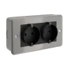 Enchufe schuko doble superficie caja metálica para Flexi-tube - Imagen 4