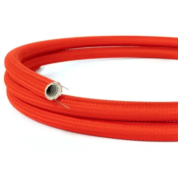 Tubo flexible revestimiento textil CLRM09 efecto seda rojo Ø16 mm