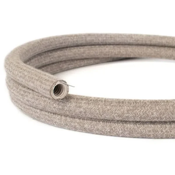 Tubo flexible revestimiento textil CLRN02 lino natural gris Ø20 mm