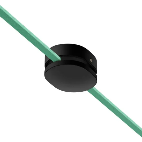 Florón oval de madera 2 salidas para cable textil guirnalda Sistema Filé
