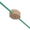 Florón oval de madera 2+1 salidas para cable textil guirnalda Sistema Filé - Imagen 4