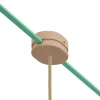 Florón oval de madera 2+1 salidas para cable textil guirnalda Sistema Filé - Imagen 3