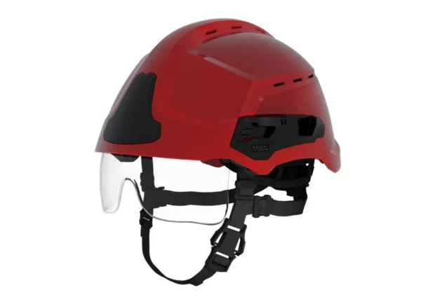 MSA GR1110011201-RE001 Casco de Bomberos FH F2XR RED VENT.GOGGLE (Pza)