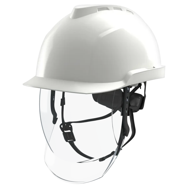 MSA GVF1A-C0A0000-000 V-Gard 950 Blanco, con Pantalla Facial Integrada, No ventilado, Suspensión Fas-Trac 6 puntos (Pza)