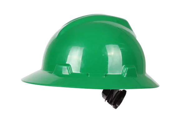 MSA 10031488 Casco V-Gard® de Seguridad de Ala Completa Verde con Suspensión "Fas-Trac III" de 4 Puntos (Pza)