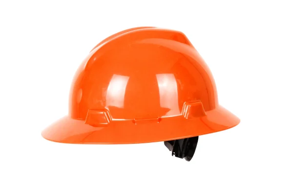MSA 10032847 Casco V-Gard® de Seguridad de Ala Completa Naranja con Suspensión "Fas-Trac III" de 4 Puntos (Pza)