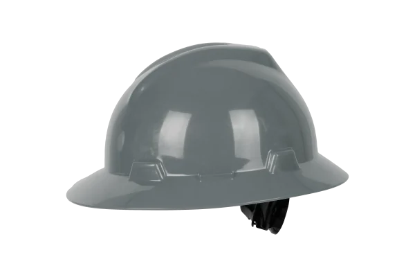 MSA 10065904 Casco V-Gard® de Seguridad de Ala Completa Gris con Suspensión "Fas-Trac III" de 4 Puntos (Pza)