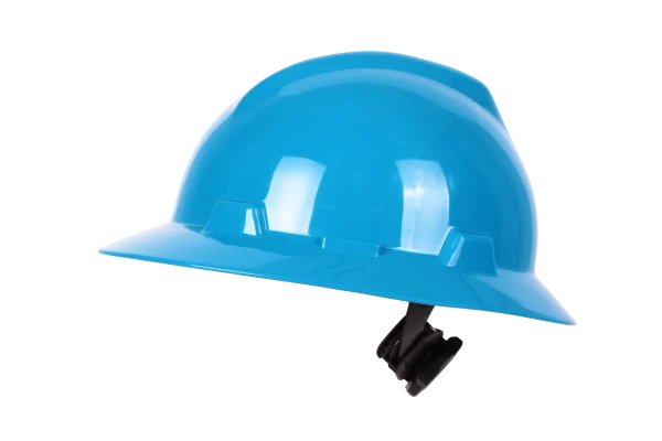 MSA M2305611F Casco V-Gard® de Seguridad de Ala Completa Azul con Suspensión "Fas-Trac III" de 4 Puntos (Pza)