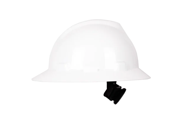 MSA M2303541F Casco V-Gard® de Seguridad de Ala Completa Blanco con Suspensión "Fas-Trac III" de 4 Puntos (Pza)