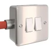 Interruptor doble de superficie metálico para Flexi-tube - Imagen 4