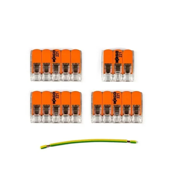 Kit conexión WAGO para florón de 4 salidas cable 3 hilos