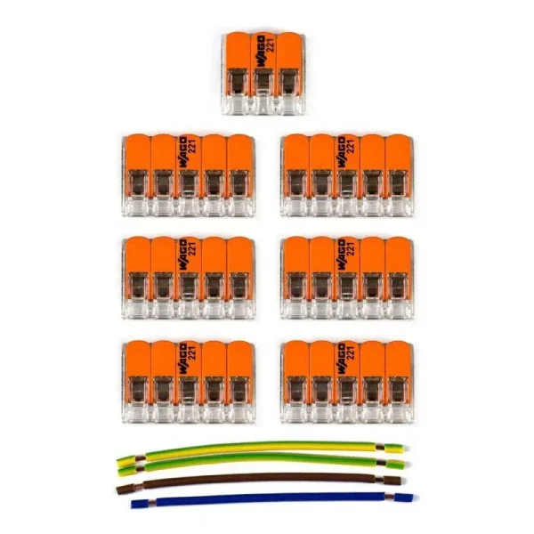 Kit conexión WAGO para florón de 6 salidas cable 3 hilos