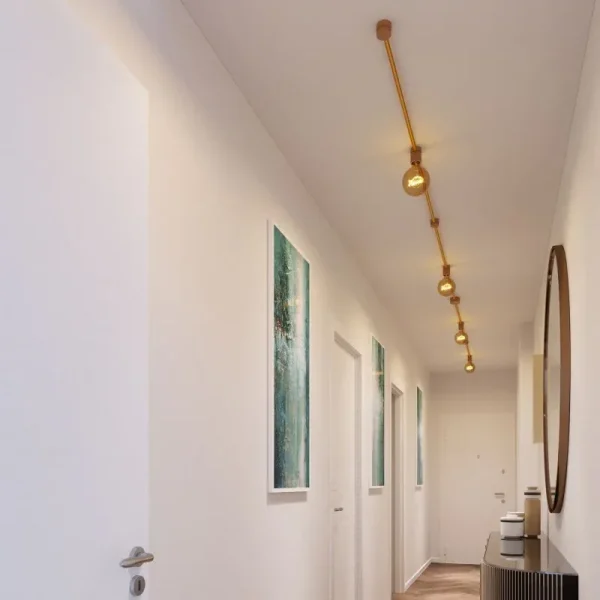 Guirnalda linear cable textil 9 accesorios madera natural 5mts
