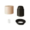 Portalámparas madera E27 para pantallas con prensa cables - Imagen 3
