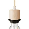 Portalámparas madera E27 para pantallas con prensa cables - Imagen 4